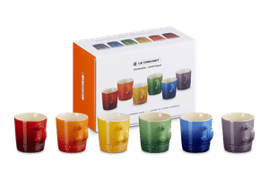 Stoneware Rainbow Set of 6 Vancouver Espresso Mugs
