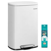 SONGMICS 13 Gallon (50 L) Trash Can, Stainless Steel Kitchen Garbage Can