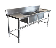 Double Bench Steel Sink
