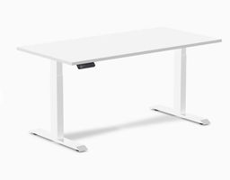 2x Desky Single Sit Stand Desk 1500x750mm with White Desk and White Legs