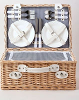 Heritage  4 Person Picnic Basket in Ash Honey/Navy