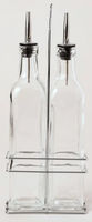 The Cooks Collective  Oil & Vinegar Glass Set With Stand in Clear
