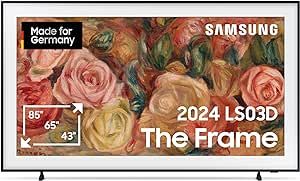Samsung QLED 4K TV The Frame 65 Inches, Samsung TV with Matte Display and Interchangeable Frame, Art Mode, Smart TV, GQ65LS03DAUXZG, German Model [2024] : Amazon.de: Electronics & Photo