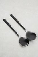 2 Piece Brushed Metal Salad Server Set
