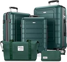 SHOWKOO Suitcase Set Hard Shell Lightweight ABS + PC Expandable Travel Suitcase Durable Hand Luggage Sets 4 Wheels TSA Lock with 1 Travel Bag + 1 Toiletry Bag, Army Green : Amazon.de: Fashion