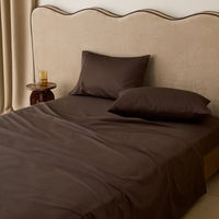 Queen bed sheet set chocolate brown Adairs