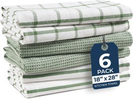 LANE LINEN Cotton Kitchen Towels Set, 6-Pack