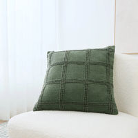 50cm Grid Cushion Cover - Forest