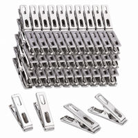 50 Piece Stainless Steel Clothes Pegs | Rust Resistant Metal Laundry Clips
