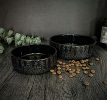 Matte Pet Bowl, Black Food Bowls, Spider Web Pets, Animal Feed, Dog Biscuits, Cat Water, Gothic Webs Ceramic, Goth Decorative Ceramics