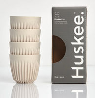 Huskee Coffee Cup - Natural Cups 4 pack 6oz