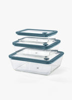 Rectangular Borosilicate Glass Containers 3 Pack
