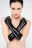 Mittellange Latex-Handschuhe – Fetisso